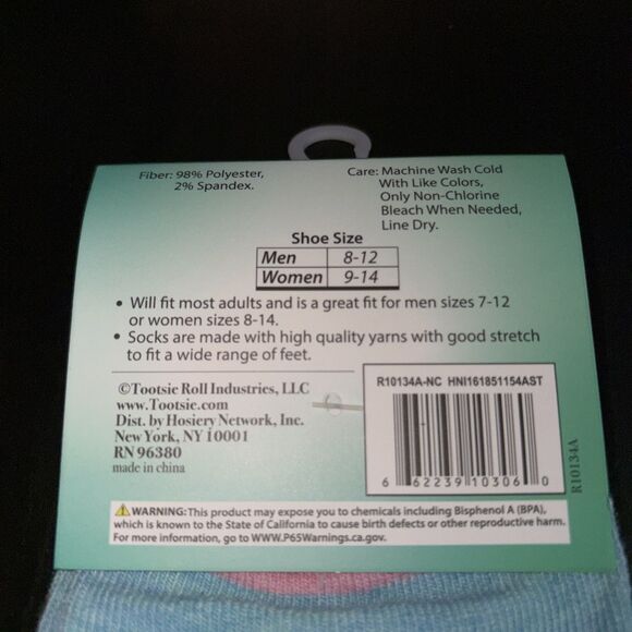 Junior Mints Candy Ankle Socks 2 Pair Crew Size OS Low Cut Creamy Socksopath New - Picture 5 of 5